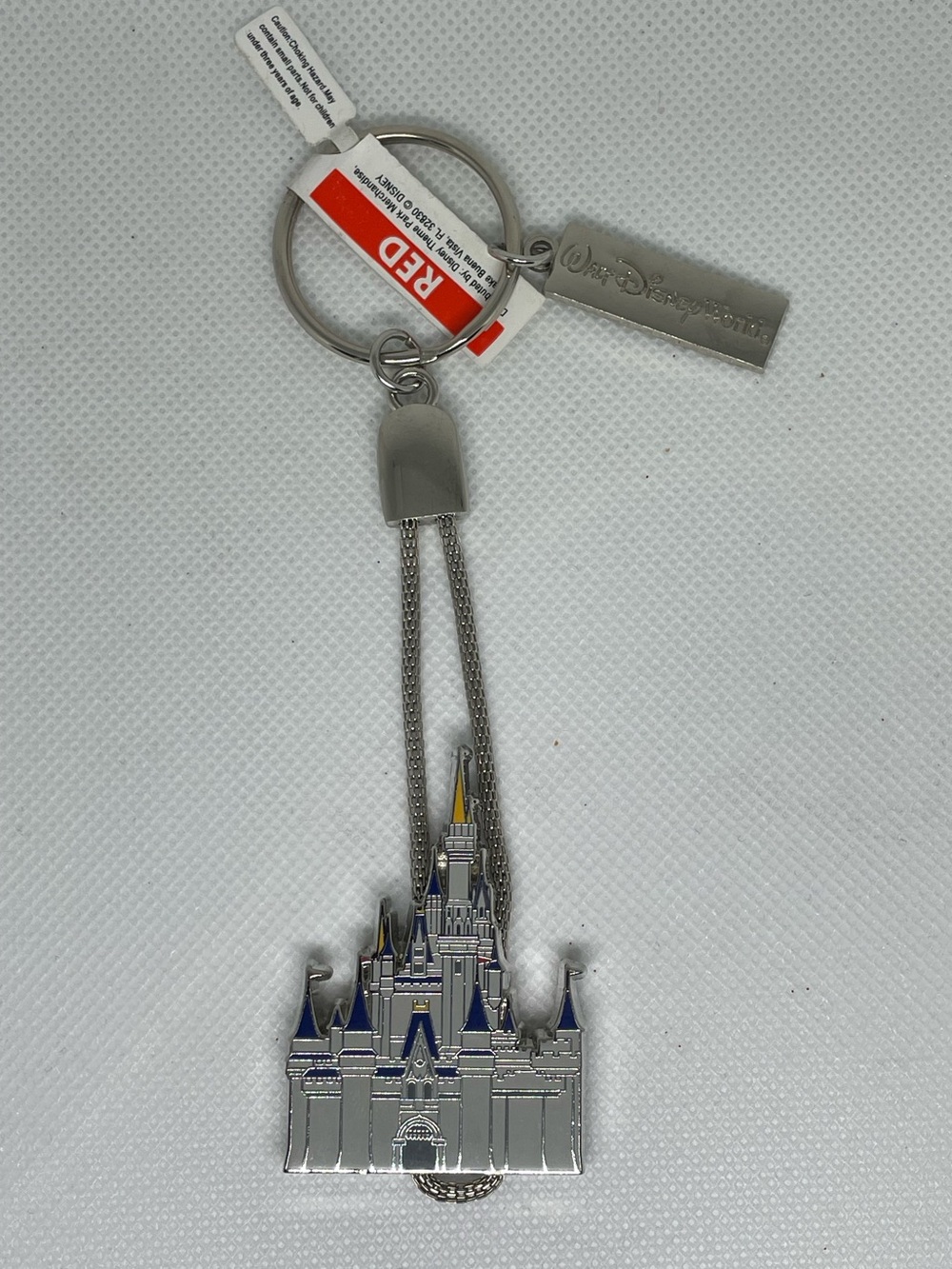 Disney Keychain Cinderella Castle Bolero Slip Metal Rope Deluxe Bag Charm NWT